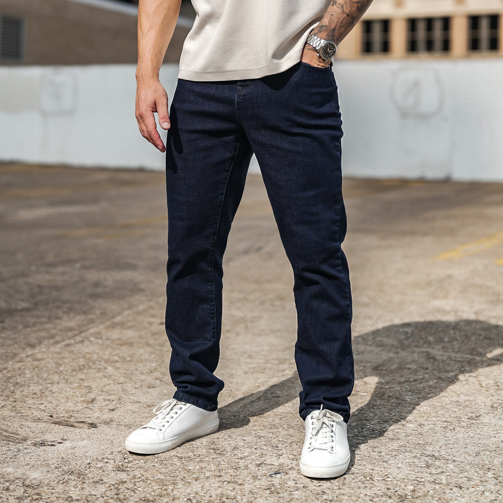Premium Denim Jeans - Dark Blue – Edge Lifestyle