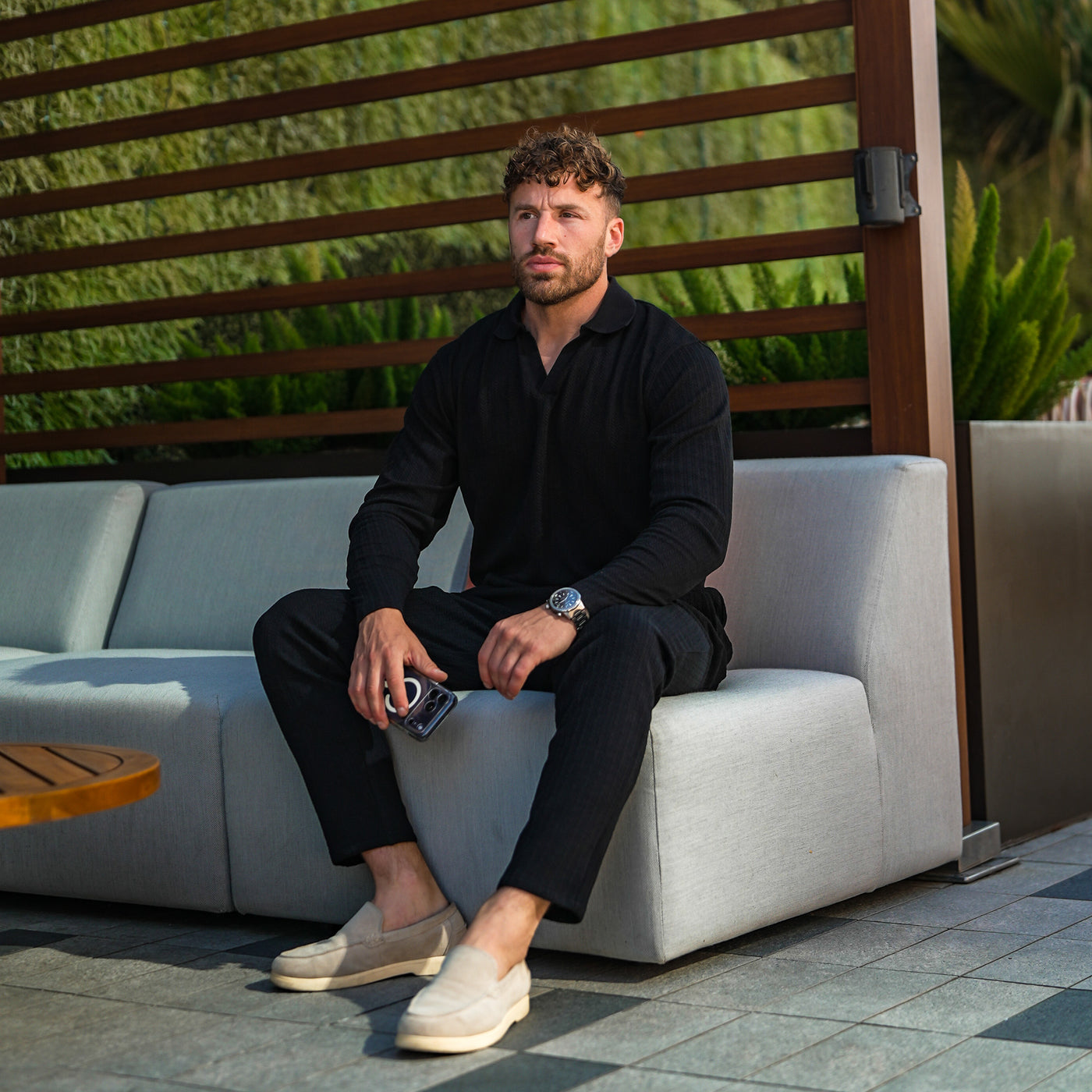 Monaco Longsleeve Polo - Black