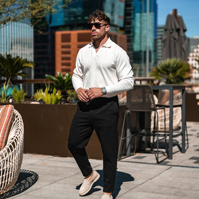 Monaco Longsleeve Polo - Cream