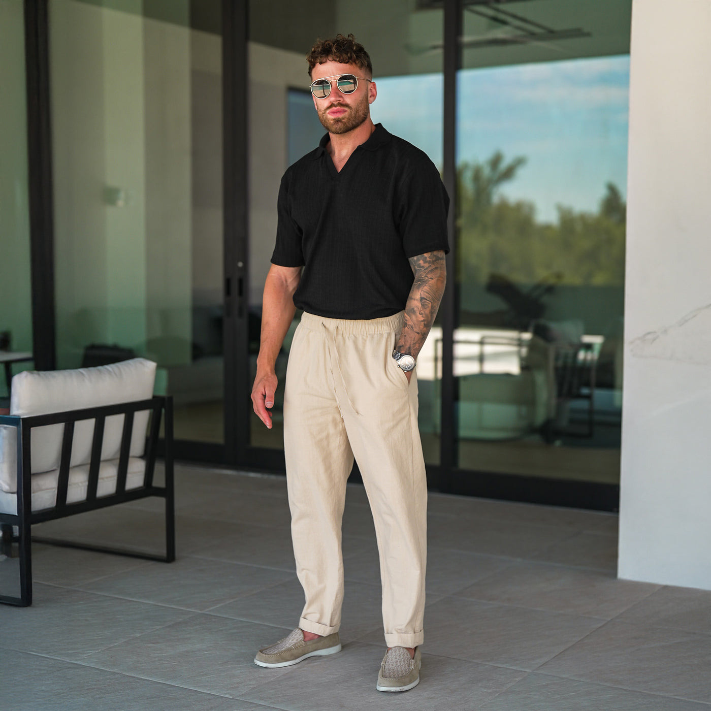 Premium Linen Pants - Cream