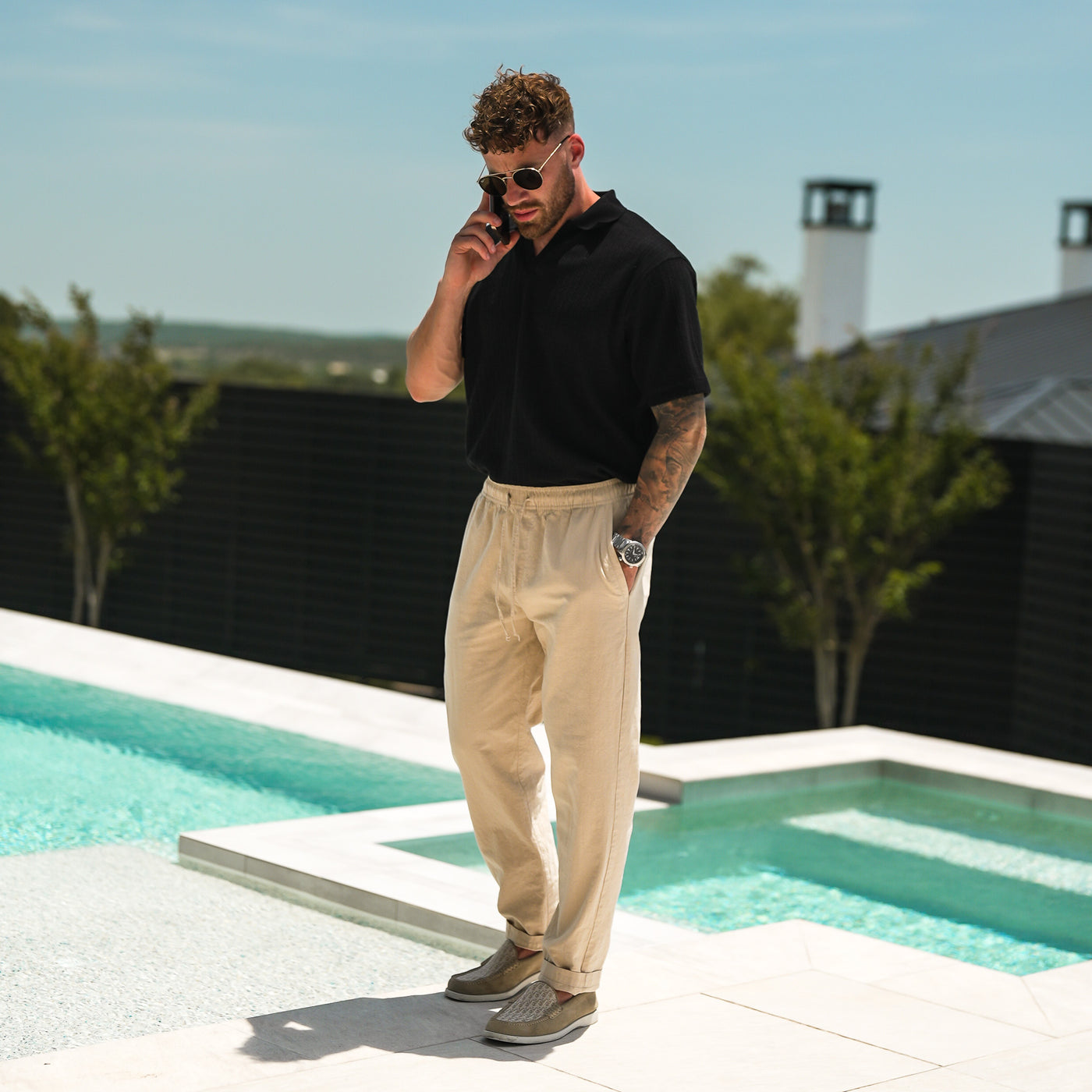 Premium Linen Pants - Cream