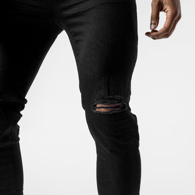 Premium Denim Jeans - Black (Ripped)